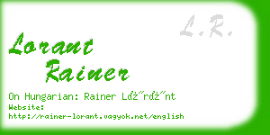 lorant rainer business card